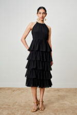 Black Sleeveless Ruffled Dress - Image 2