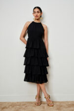 Black Sleeveless Ruffled Dress