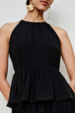 Black Sleeveless Ruffled Dress - Image 5