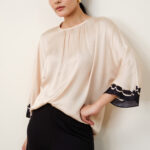 Cream Charm Modal Satin Top
