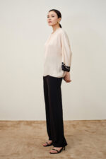 Cream Charm Modal Satin Top - Image 5