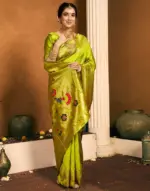 Green Silk Woven Paithani Saree - Image 3