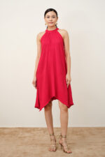 Poppy Red Halter Dress