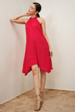 Poppy Red Halter Dress - Image 4