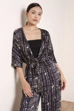 Printed Monochrome Modal Satin Jumpsuit