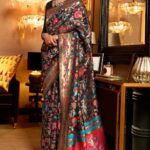 Raven Black Banarasi Saree