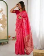 Red Silk Woven Banarasi Saree