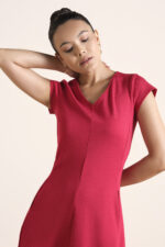 Striking Red Midi Dress - Image 2