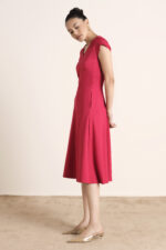 Striking Red Midi Dress - Image 3