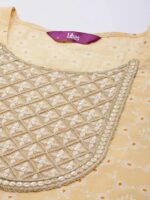 Yellow Yoke Design Silk Blend Straight Kurta With Trousers & Dupatta - Image 5